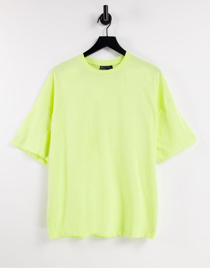 Asos Design Oversized T-shirt In Lime-brown
