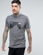 The North Face T-shirt With Nupste Mountain Print In Gray - Gray