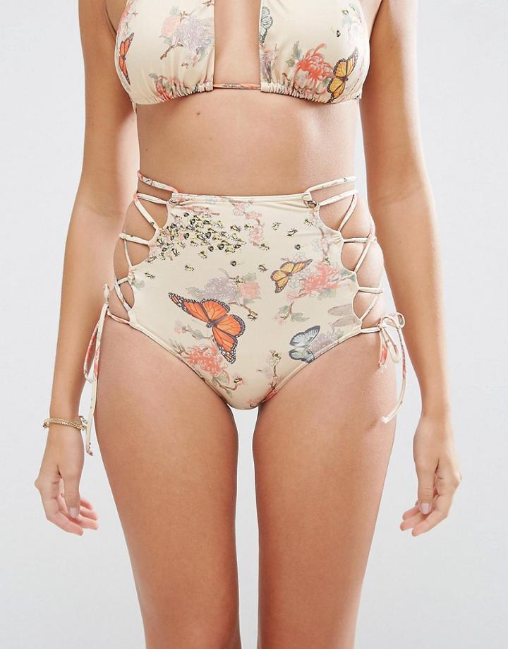 Hot As Hell Lace Up High Waist Pant - Multi