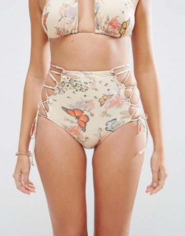 Hot As Hell Lace Up High Waist Pant - Multi
