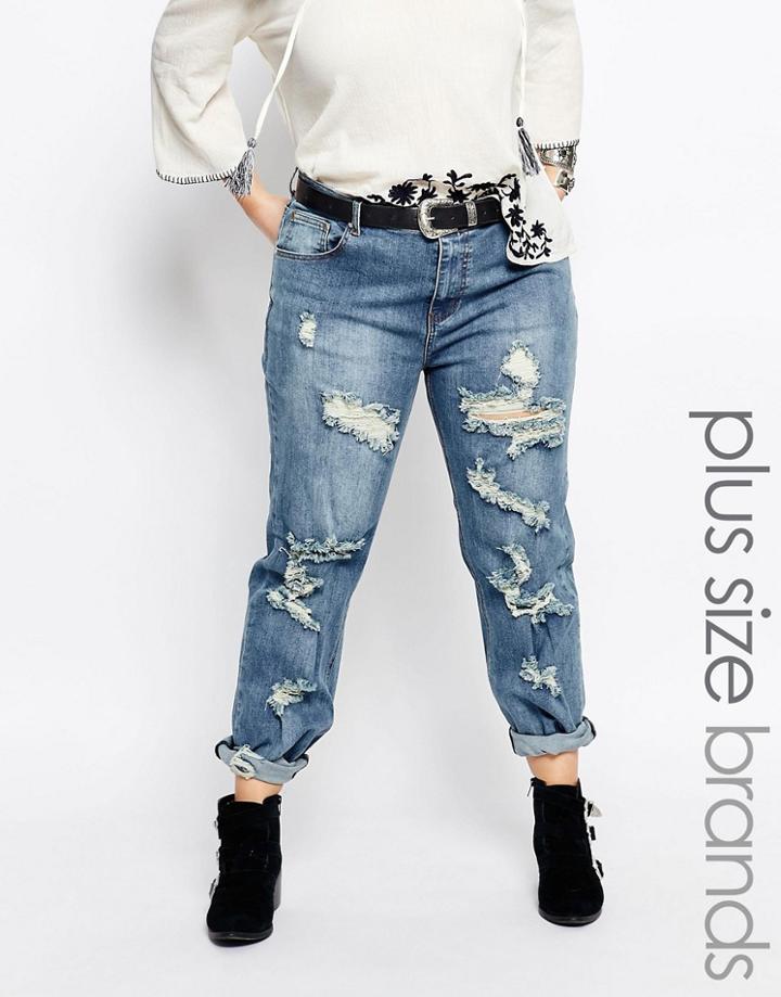 Alice & You All Over Distressed Boyfriend Jean - Blue