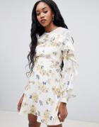 Glamorous Floral Shift Dress-cream