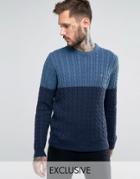 Farah Sweater With Cable Knit Exclusive - Blue