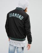 Diamond Supply Bomber Jacket With Embroidered Logo - Black