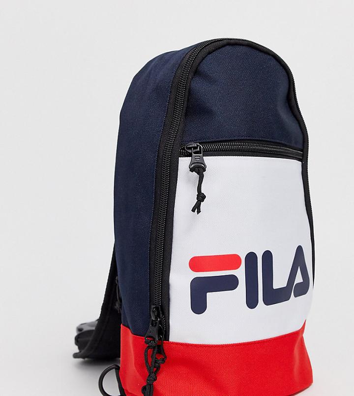 Fila Marlin Single Strap Backpack In Navy White And Red - Multi
