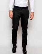 Asos Super Skinny Smart Pants In Cotton Sateen - Black