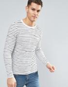 Jack & Jones Premium Long Sleeve Stripe Top - White