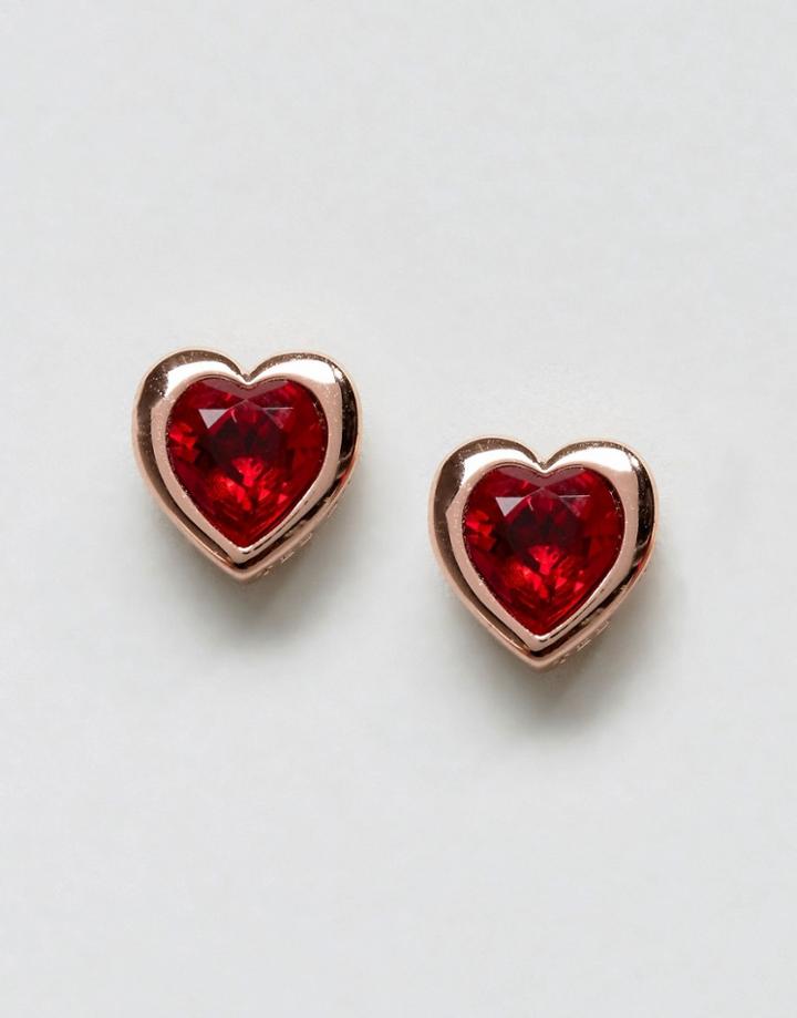 Ted Baker Crystal Heart Earrings - Gold
