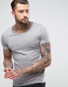 Asos Scoop Neck T-shirt In Gray - Gray