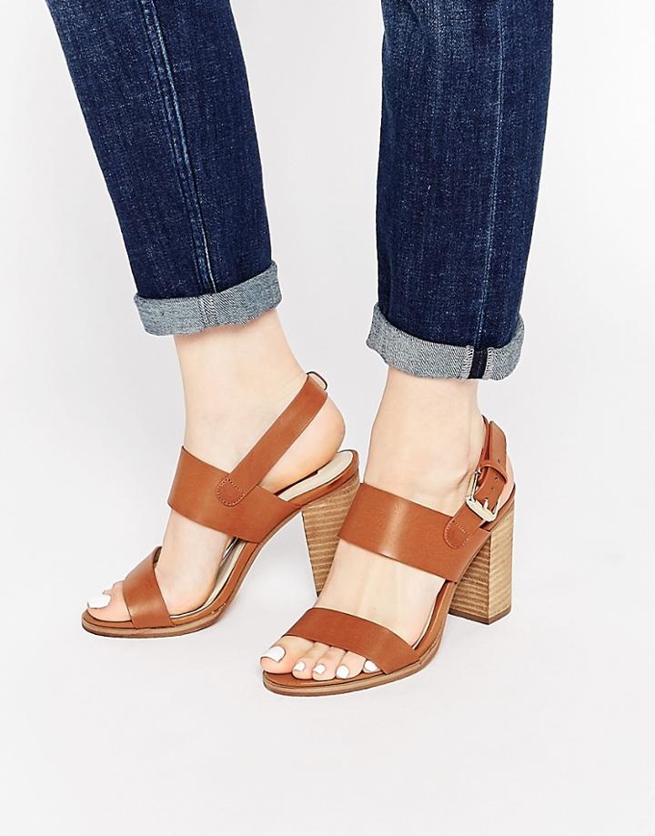 London Rebel Strap Block Heeled Sandals - Black