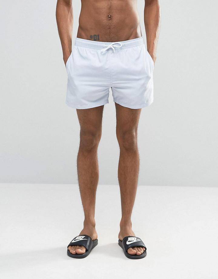 Asos Swim Shorts In Ice Blue Short Length - Blue