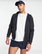 Threadbare Full Zip Hoodie In Navy