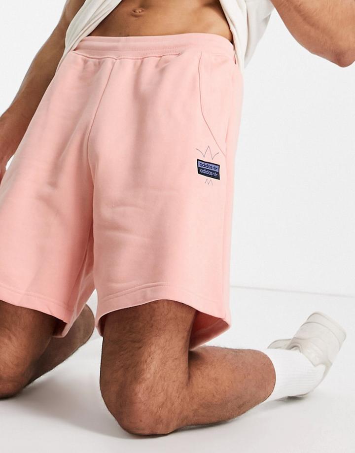 Adidas Originals Abstract Shorts In Dusty Pink