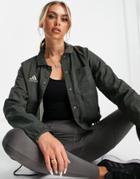 Adidas Training Coaching Jacket In Gray-black