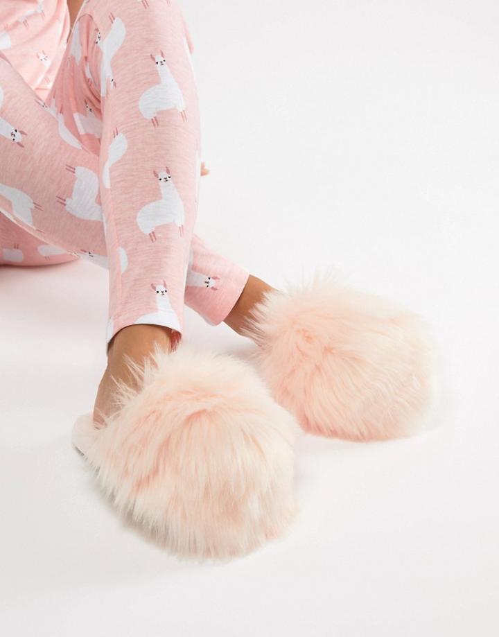 Loungeable Faux Fur Slipper - Pink