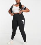 Adidas Plus Leggings With Large Logo In Black
