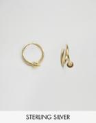 Asos Gold Plated Sterling Silver Spike Swirl Through Earrings - Gold