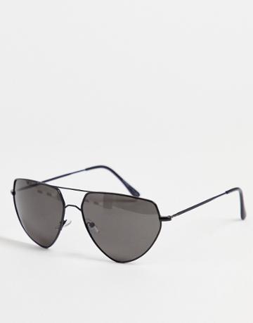 Aj Morgan Point Dume Triangle Aviator Style Sunglasses-black