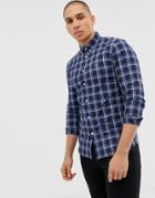 Lacoste Checked Slim Fit Logo Shirt-navy