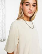 Weekday Trish Organic Cotton Modern Boxy T-shirt In Beige-neutral