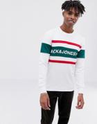 Jack & Jones Core Logo Crew Neck Sweater - White