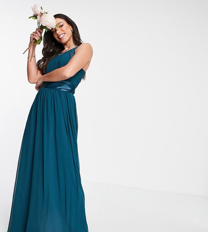 Little Mistress Tall Bridesmaid Maxi Dress In Green