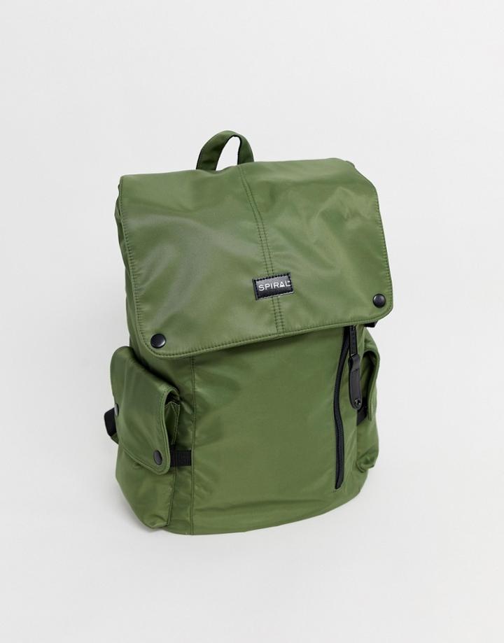 Spiral Journey Backpack In Khaki - Green