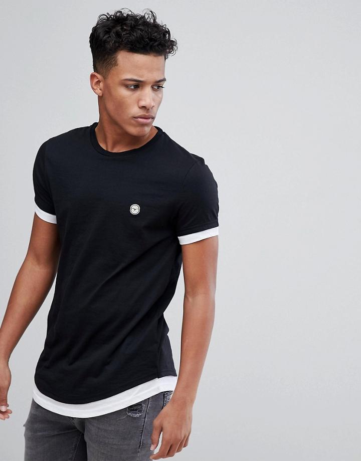Le Breve Double Layer T-shirt - Black