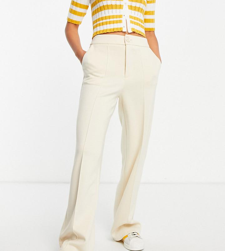 Stradivarius Wide Leg Dad Pant With Seam Detail In Beige-neutral