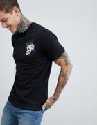 Pull & Bear T-shirt With Skull Embroidery In Black - Black