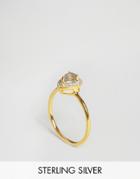Carrie Elizabeth Pear Shape Labradorite & Diamond Ring - Gold