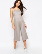 Native Youth Culotte Jumpsuit - Gray