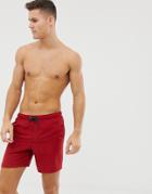 Asos Design Swim Shorts In Red In Mid Length - Red
