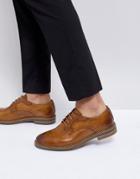 Base London Spencer Leather Derby Shoes In Tan - Tan
