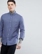 Asos Regular Fit Slub Shirt - Blue