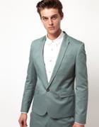 Asos Skinny Fit Suit Jacket - Green