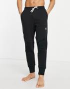 Adidas Lounge Embroidered Logo Sweatpants In Black