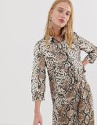 Pieces Snake Print Shirt-multi