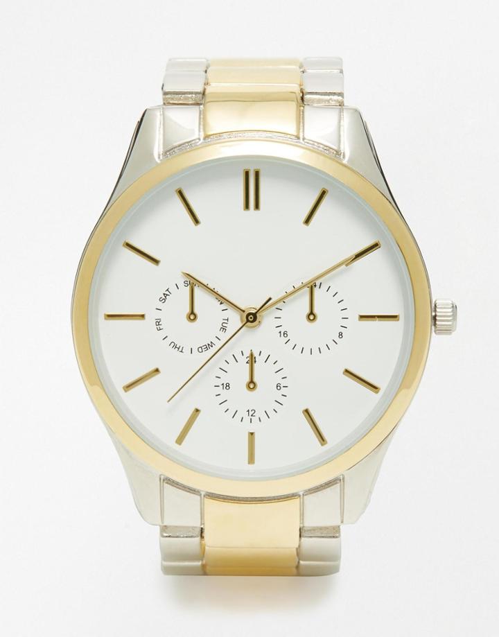 Asos Mixed Metal Boyfriend Watch - Mixed Metal