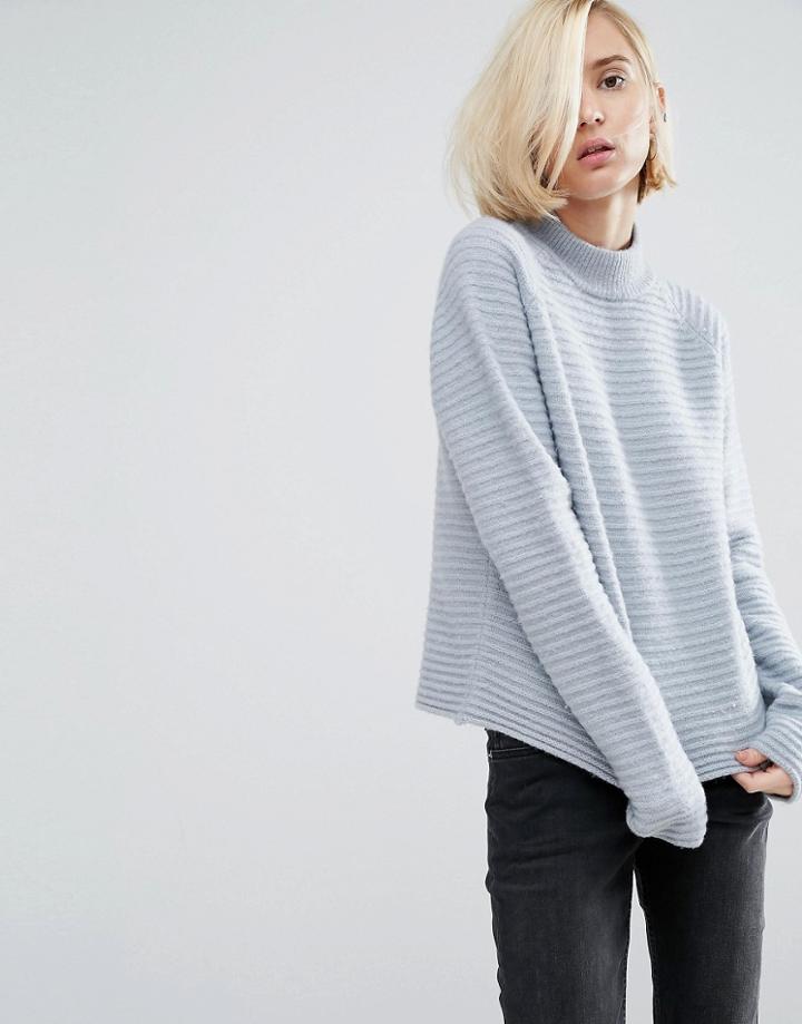 Dr Denim High Neck Knit Sweater - Green
