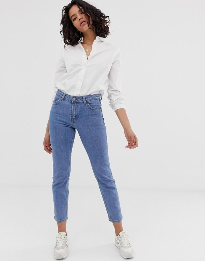 Dr Denim Edie High Waisted Slim Cropped Jeans-blue