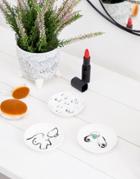 Monki 3-pack Boob Print Jewelry Tray In White - White