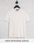 Asos Design Organic Blend T-shirt With Crew Neck In Stone-neutral