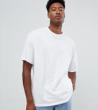 Asos Design Tall Organic Oversized Fit T-shirt With Crew Neck In White - White