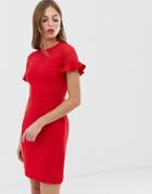 French Connection Fit And Flare Dress-red