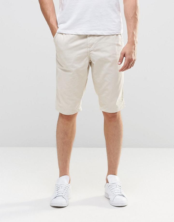 Pull & Bear Chino Shorts In Ecru - Ecru