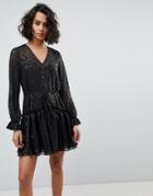Allsaints Metallic Mini Dress - Black