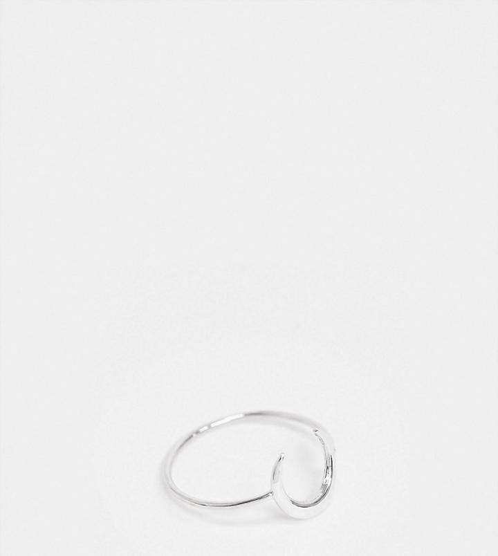 Kingsley Ryan Ring With Crescent Moon In Sterling Silver