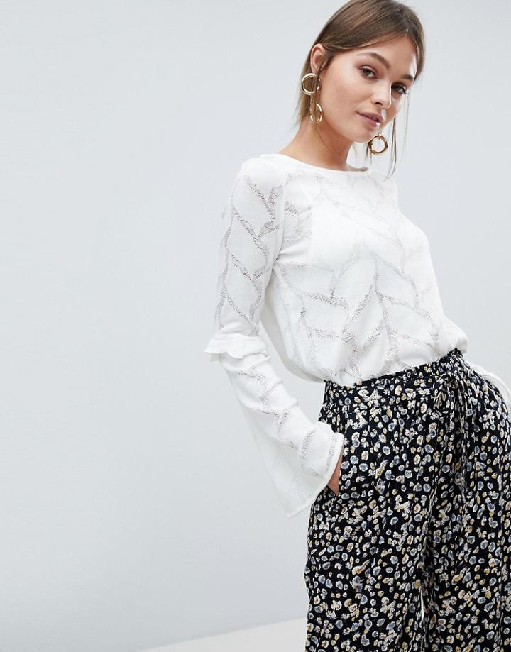 Y.a.s Sustructure Flared Sleeve Blouse - Cream