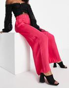 Vila Satin Wide Leg Pants In Pink